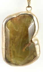 Akik (Agate) Taşlı Uzun Kolye - Altın (Gold) Kaplama - Thumbnail