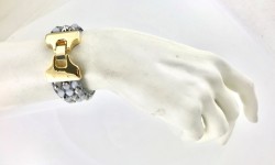 Çekoslovak Preciosa Kristal Taşlı El Yapımı Örme Bileklik - Altın (Gold) Kaplama - Thumbnail