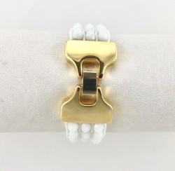 Çekoslovak Preciosa Kristal Taşlı El Yapımı Örme Bileklik - Altın (Gold) Kaplama - Thumbnail
