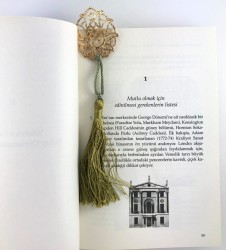 Lale Figürlü Püsküllü Kitap Ayracı - Altın (Gold9 Kaplama - Thumbnail