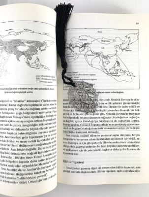 Lale Figürlü Püsküllü Kitap Ayracı - Rodyum (Rhodium) Kaplama