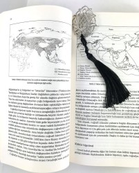 Lale Figürlü Püsküllü Kitap Ayracı - Rodyum (Rhodium) Kaplama - Thumbnail