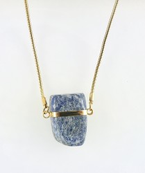 Lapis Lazuli Taşlı Uzun Kolye - Altın (Gold) Kaplama - Thumbnail