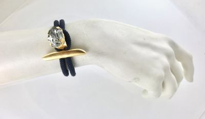 Swarovski Kristal Black Diamond Taşlı Bileklik - Altın (Gold) Kaplama
