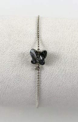 Swarovski Kristal Black Diamond Kelebek Taşlı Bileklik - Rodyum Kaplama 