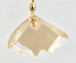 Swarovski Lt.Colorado Topaz Kristal Taşlı Kolye - Altın (Gold) Kaplama - Thumbnail