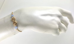 Swarovski Kristal Taşlı Sonsuzluk Bilekliği - Gold Kaplama - Thumbnail
